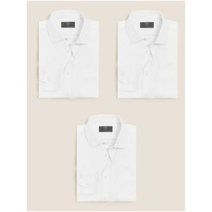 Sada tří kusů pánských bílých košil Marks & Spencer obraz