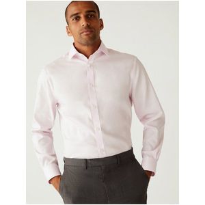 Světle růžová pánská formální košile Marks & Spencer obraz