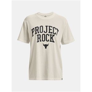 Smetanové dámské oversize tričko Under Armour Project Rock Hwt Campus T obraz