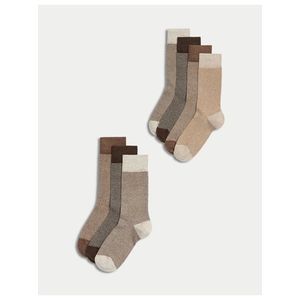 Sada sedmi párů pánských ponožek v hnědé barvě Marks & Spencer obraz