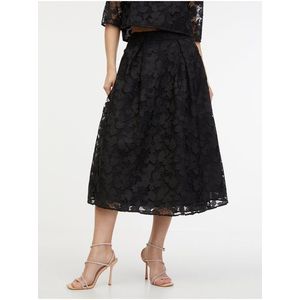 Černá dámská krajková midi sukně ORSAY obraz