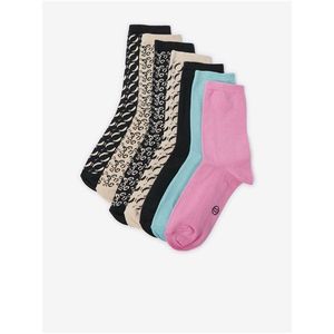 Sada sedmi párů dámských ponožek v béžové a černé barvě ORSAY obraz