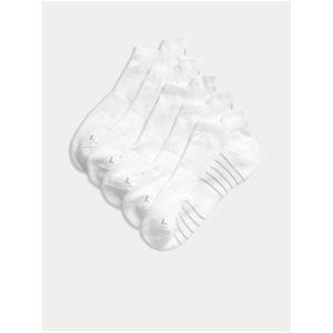 Sada pěti párů pánských sportovních ponožek v bílé barvě Marks & Spencer Trainer Liners™ obraz