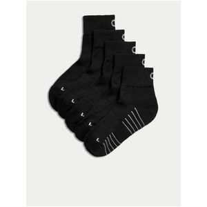 Sada pěti párů pánských sportovních ponožek v černé barvě Marks & Spencer obraz