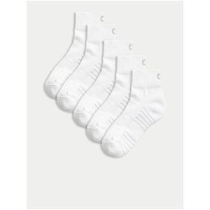 Sada pěti párů pánských sportovních ponožek v bílé barvě Marks & Spencer obraz