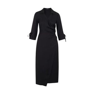 Černé dámské zavinovací šaty s příměsí lnu ORSAY obraz