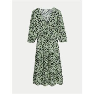 Zelené dámské vzorované šaty Marks & Spencer obraz