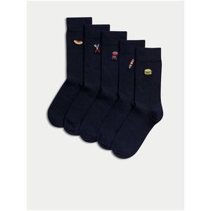 Sada pěti párů pánských ponožek v tmavě modré barvě Marks & Spencer Cool & Fresh™ obraz