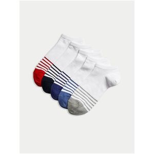 Sada pěti párů ponožek v bílé barvě Trainer Liner™ Marks & Spencer Cool & Fresh™ obraz