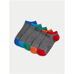 Sada pěti párů ponožek v šedé barvě Trainer Liners Marks & Spencer Cool & Fresh™ obraz