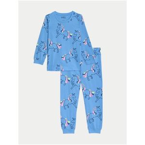 Modré holčičí pyžamo s motivem jednorožce Marks & Spencer obraz