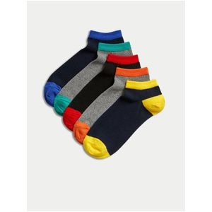 Sada pěti párů barevných pánských ponožek Marks & Spencer obraz