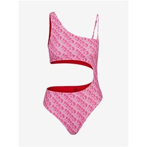 Růžové dámské vzorované plavky HUGO Bonnie obraz