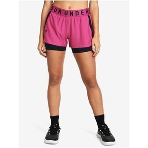 Černo-růžové dámské sportovní kraťasy Under Armour Play Up 2-in-1 Shorts obraz