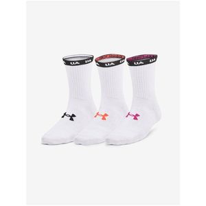 Sada tří dámských sportovních ponožek v bílé barvě Under Armour UA Essential Nv Mid Crew 3pk obraz