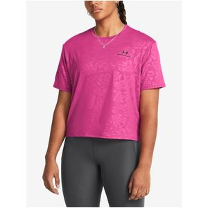 Tmavě růžové dámské sportovní tričko Under Armour Vanish Energy Emboss Crop SS obraz