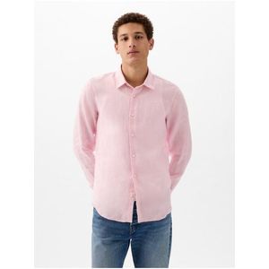 Světle růžová pánská lněná košile GAP obraz