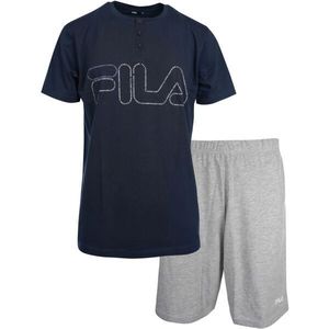 Fila SET SHORT SLEEVES T-SHIRT AND SHORT PANTS IN JERSEY Pánské pyžamo, tmavě modrá, velikost obraz