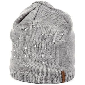 Finmark WINTER HAT Dámská zimní pletená čepice, šedá, velikost obraz