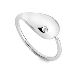 Hot Diamonds Elegantní stříbrný prsten s diamantem Tide DR281 50 mm obraz