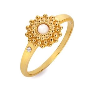 Hot Diamonds Krásný pozlacený prsten s diamantem a perletí Jac Jossa Soul DR280 51 mm obraz