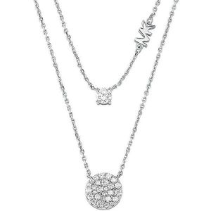 Michael Kors Moderní dvojitý stříbrný náhrdelník Brilliance MKC1591AN040 obraz
