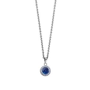 Bering Slušivý ocelový náhrdelník s modrým krystalem Artic Symphony 429-77-450 obraz