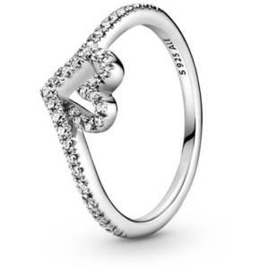 Pandora Romantický stříbrný prsten se srdíčkem Wish Timeless 199302C01 54 mm obraz