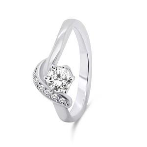 Brilio Silver Elegantní stříbrný prsten se zirkony RI048W 50 mm obraz