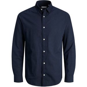 Jack&Jones Pánská košile JJELINEN Slim Fit 12248579 Navy Blazer L obraz
