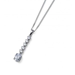 Oliver Weber Nadčasový stříbrný náhrdelník s krystaly Genuine Oval 61183 (řetízek, přívěsek) obraz