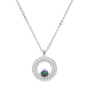 Brilio Silver Zářivý stříbrný náhrdelník s duhovým topazem Mystic Stone MP04957A (řetízek, přívěsek) obraz