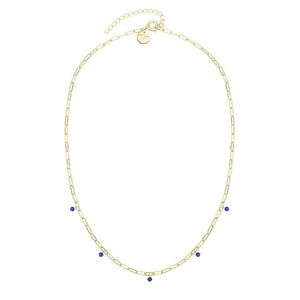 Tamaris Luxusní pozlacený náhrdelník s modrými zirkony TJ-0540-N-45 obraz