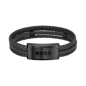 Hugo Boss Stylový černý kožený náramek 1580425 obraz