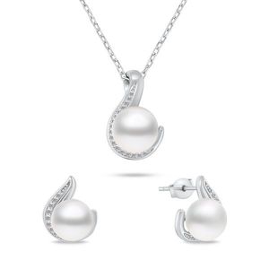 Brilio Silver Nadčasová sada šperků s pravými perlami SET240W (náušnice, náhrdelník) obraz