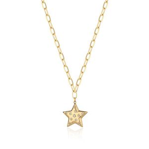 S`Agapõ Pozlacený náhrdelník Hvězda s krystaly Stellar SSE06 obraz