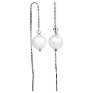 JwL Luxury Pearls Stříbrné řetízkové náušnice s bílou perlou JL0204 obraz