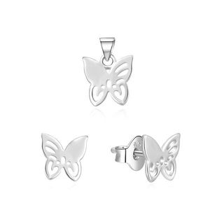 Beneto Stříbrná souprava šperků motýlci AGSET224L (přívěsek, náušnice) obraz