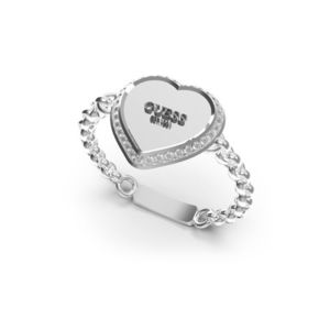 Guess Nápaditý ocelový prsten se srdíčkem Fine Heart JUBR01429JWRH 52 mm obraz