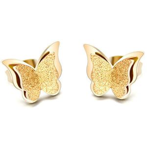 Troli Pozlacené motýlí náušnice Metal Butterfly KES-048-GOLD obraz