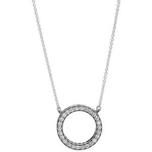 Pandora Stříbrný náhrdelník s krystalovým přívěskem 590514CZ-45 obraz