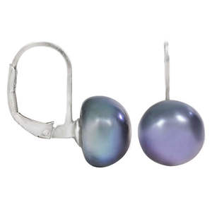 JwL Luxury Pearls Náušnice s pravou kovově modrou perlou JL0057 obraz