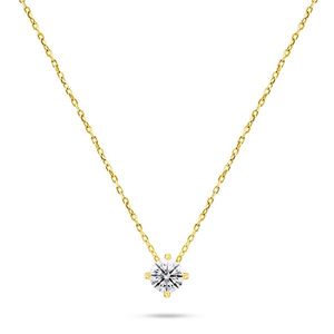 Brilio Silver Minimalistický pozlacený náhrdelník se zirkonem NCL73Y obraz