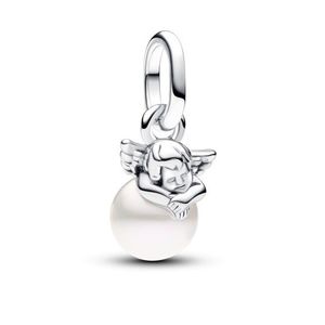 Pandora Stříbrný mini přívěsek Andělíček s perlou ME 793108C01 obraz