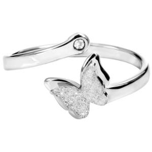 Troli Romantický ocelový prsten s motýlkem obraz