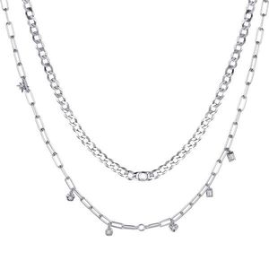 Rosato Stříbrný dvojitý náhrdelník se zirkony Storie RZC021 obraz