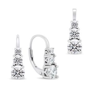 Brilio Silver Elegantní stříbrný set šperků se zirkony SET221W (náušnice, přívěsek) obraz