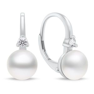 Brilio Silver Jemné stříbrné náušnice s perlami EA955W obraz