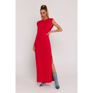 Červené bavlnené maxi šaty M790 obraz