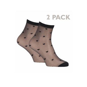 Černé vzorované silonkové ponožky 99514P2 - dvojbalení obraz
